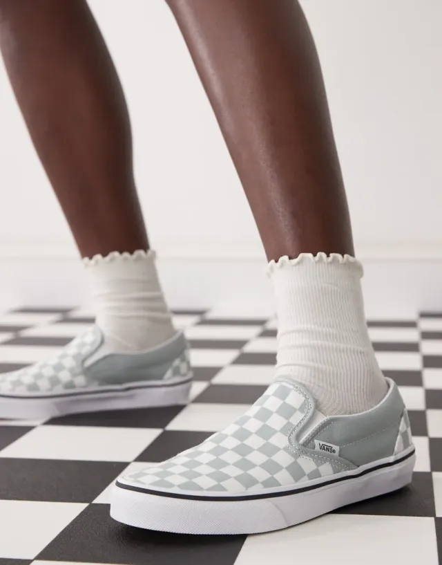 Vans - Classic Slip-On Checkerboard Shoes, Man, Grey
