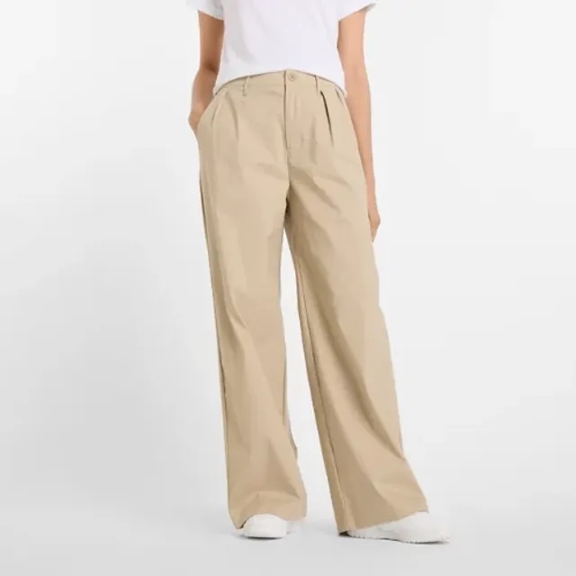New Balance Women's Boylston Twill Trouser in Grey Cotton Twill