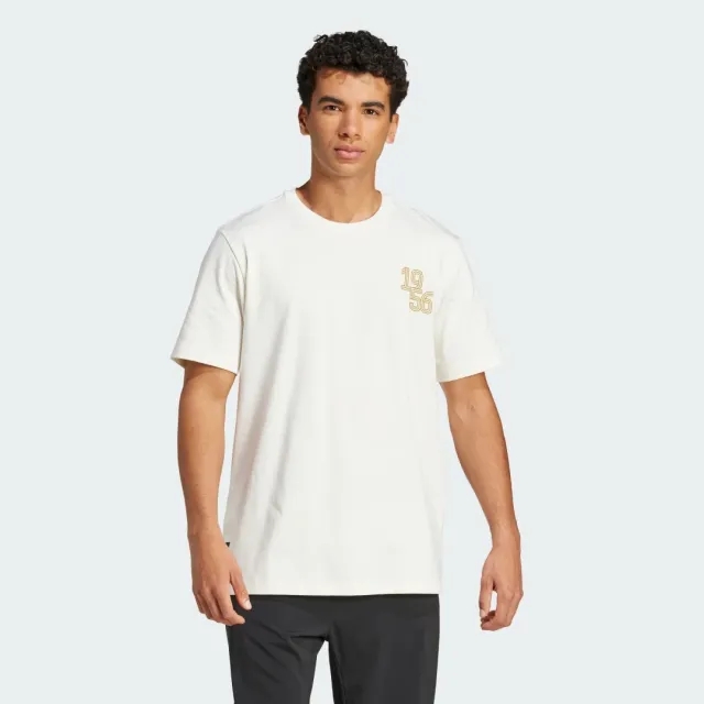 Adidas Performance Real Madrid Heavy Cotton Tee In Off White
