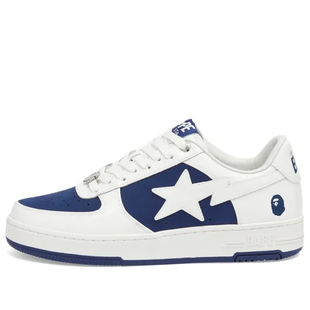 A Bathing Ape Men's Negative Bape Sta Sneaker White/Navy