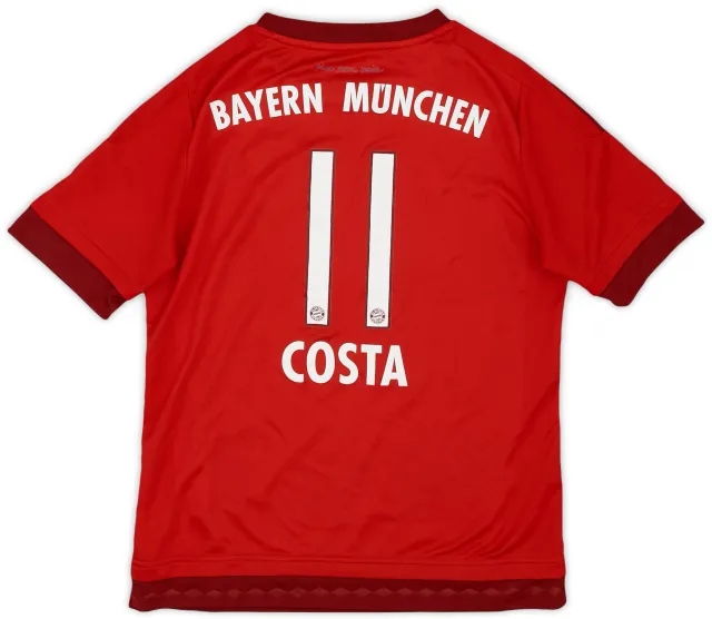 adidas 2015-16 Bayern Munich Home Shirt Costa #11 - 8/10 - (M.Boys)