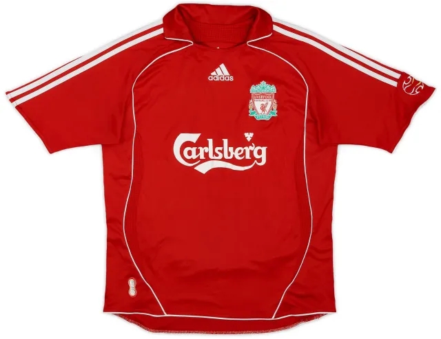adidas 2006-08 Liverpool Home Shirt - 8/10 - (XL.Boys)
