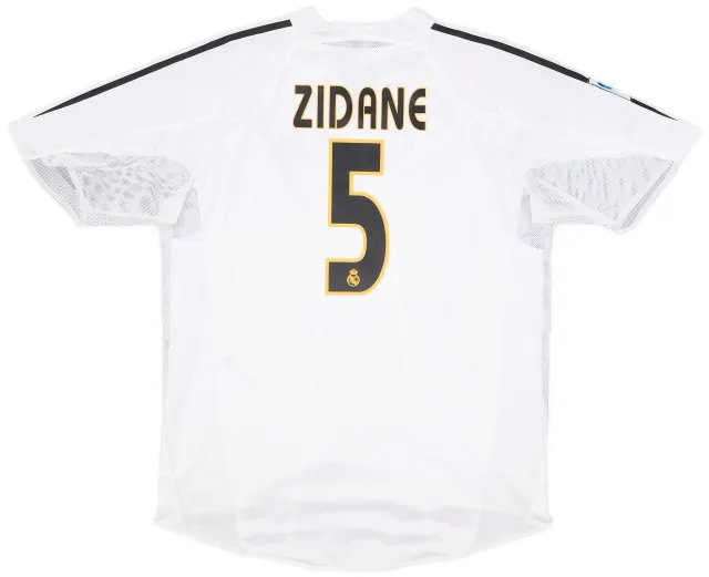 adidas 2004-05 Real Madrid Player Issue Home Shirt Zidane #5 - 7/10 - (XL)