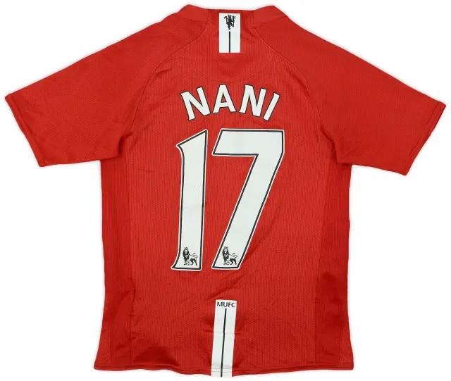 Nike 2007-09 Manchester United Home Shirt Nani #17 - 6/10 - (M.Boys)