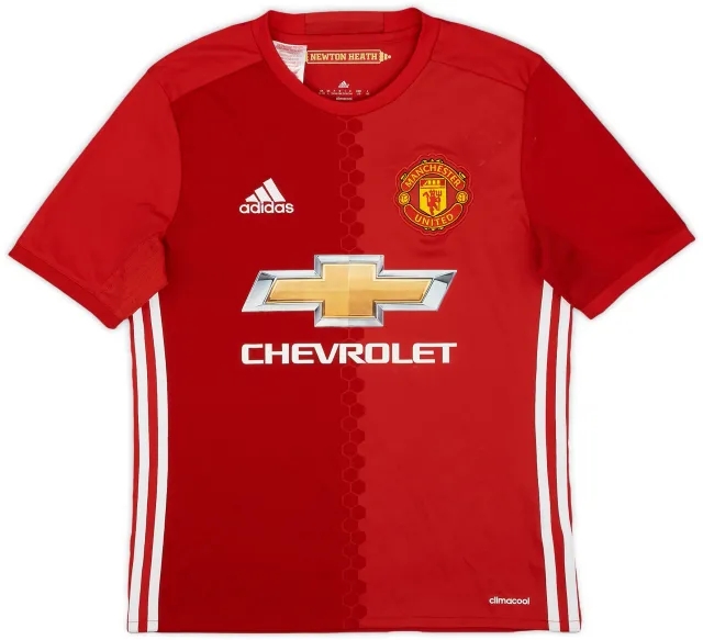 adidas 2016-17 Manchester United Home Shirt - 7/10 - (L.Boys)
