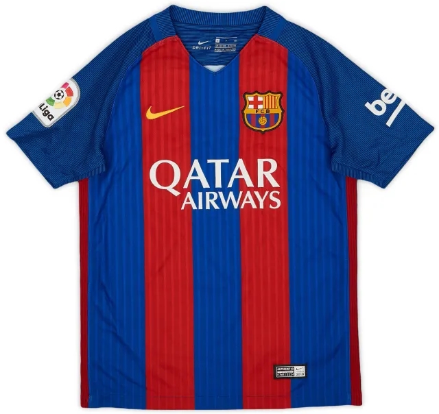 Nike 2017-18 Barcelona Home Shirt - 9/10 - (S.Boys)