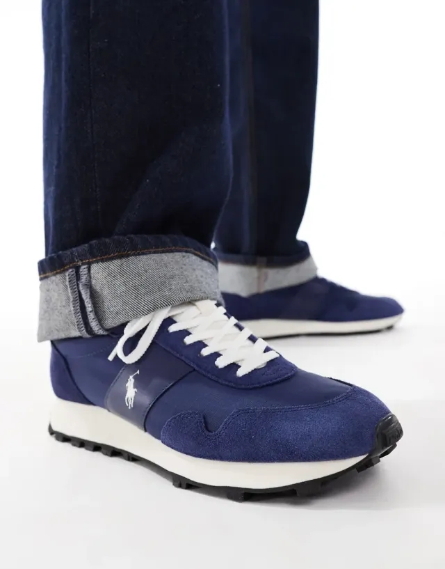 Polo Ralph Lauren Trail 125 Suede Trainer In Navy