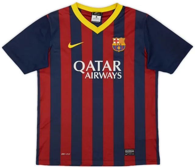 Nike 2013-14 Barcelona Basic Home Shirt - 8/10 - (L.Boys)