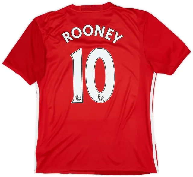 adidas 2016-17 Manchester United Home Shirt Rooney #10 - 5/10 - (M)