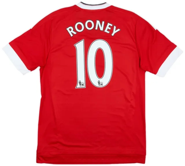 adidas 2015-16 Manchester United Home Shirt Rooney #10 - 5/10 - (M)