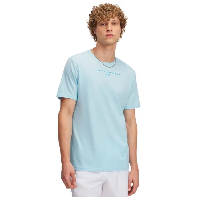 Men's  Under Armour  Stacked Logo Short Sleeve Stream / Ether Blue XXL