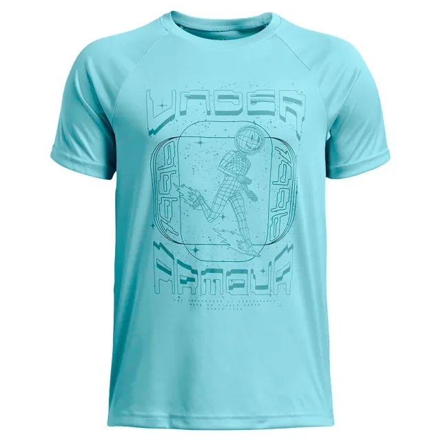 Boys'  Under Armour  Tech™ Game Day Short Sleeve Stream / Ether Blue / Black YXS (48 - 50 in)