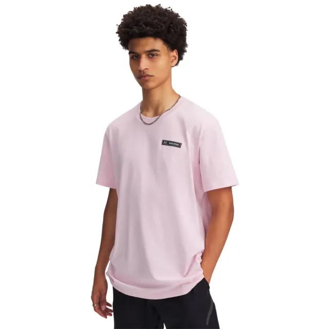 Men's  Under Armour  Heavyweight Armour Label Short Sleeve Prime Pink / Black S