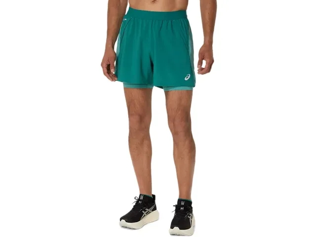ASICS Road 2in1 5in Running Shorts Men - Turquoise