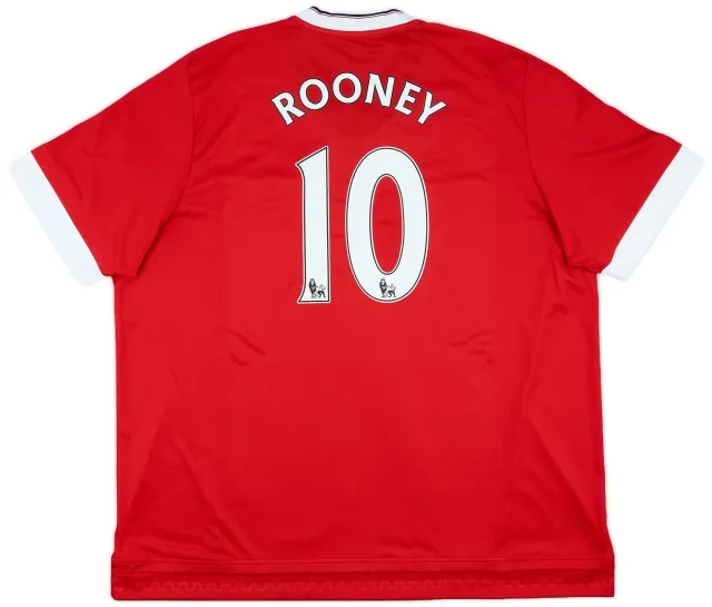 adidas 2015-16 Manchester United Home Shirt Rooney #10 - 8/10 - (3XL)