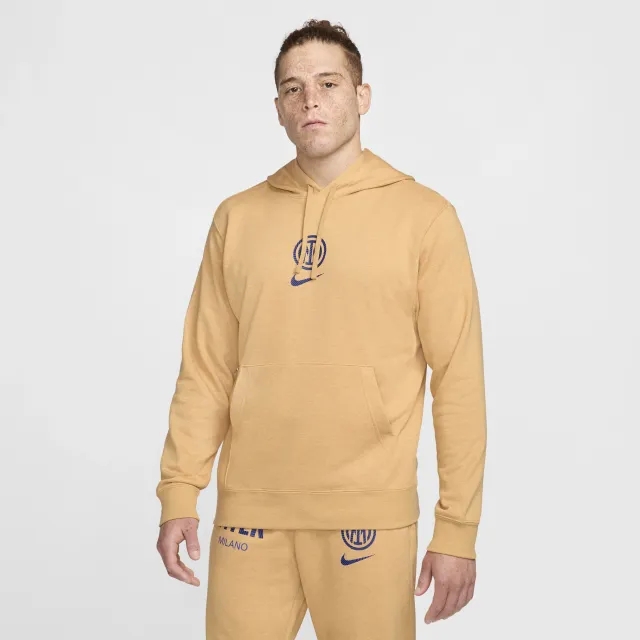 Inter Milan Club Home Men's Nike Football French Terry Pullover Hoodie - Brown - Cotton/Polyester