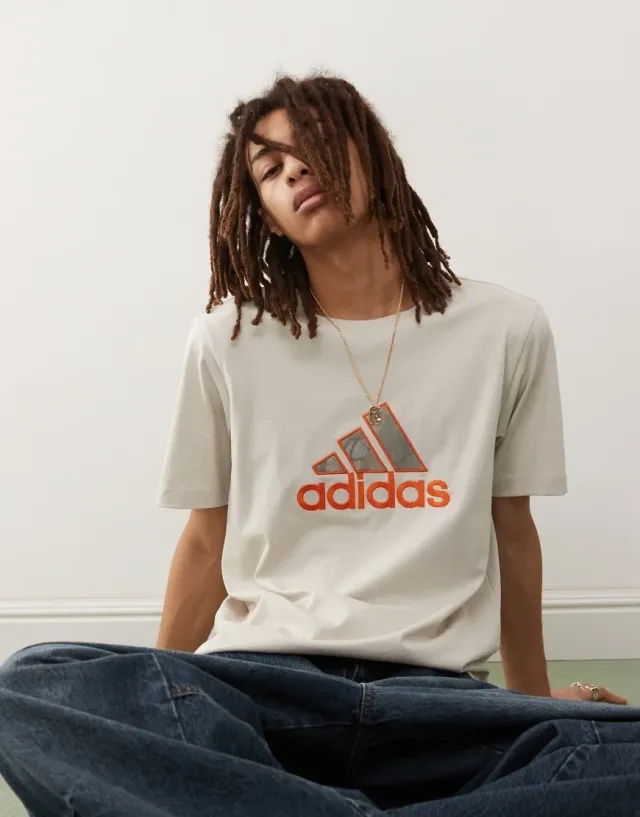 adidas Originals adidas Graphic T-Shirt, Cream Marl