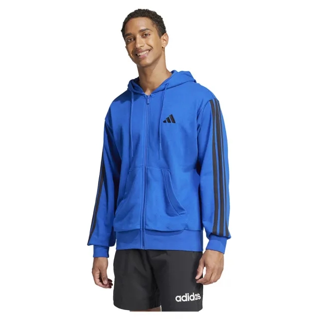 Adidas Essentials 3 Stripes French Terry Full Zip Sweatshirt