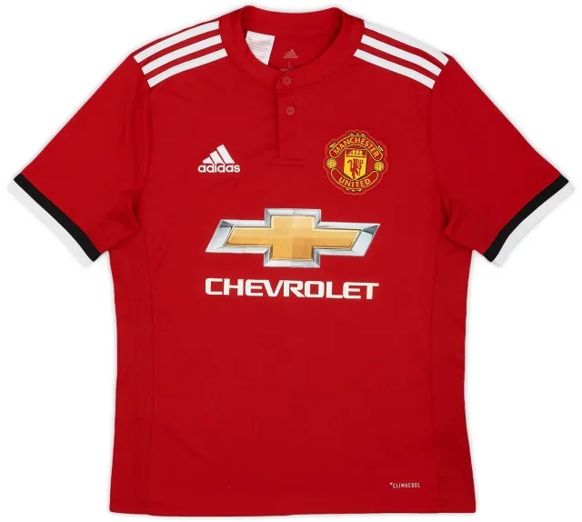 adidas 2017-18 Manchester United Home Shirt - 8/10 - (L.Boys)