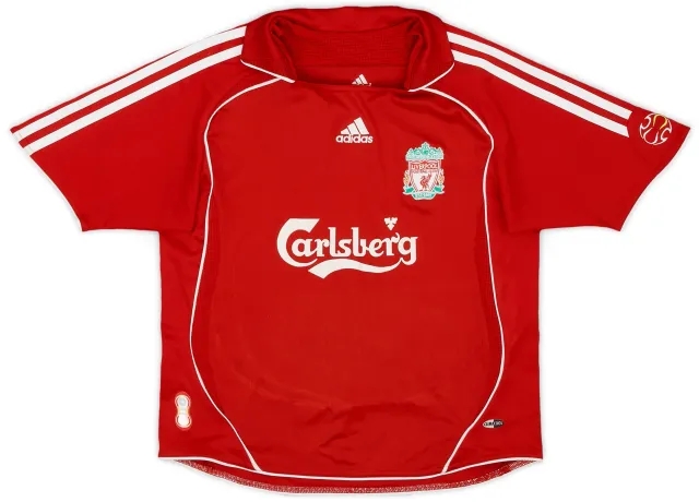 adidas 2006-08 Liverpool Home Shirt - 9/10 - (S.Boys)
