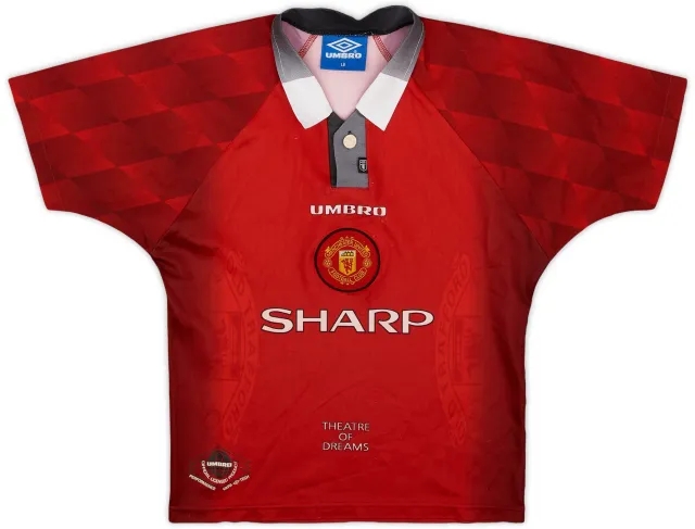 Umbro 1996-98 Manchester United Home Shirt - 6/10 - (L.Boys)