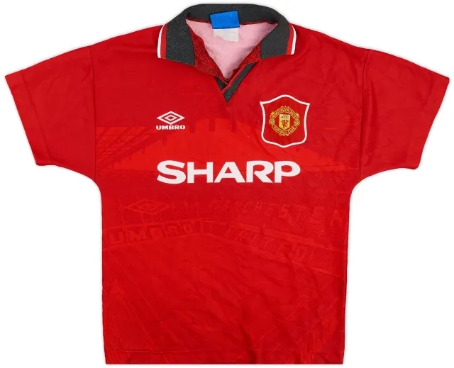 Umbro 1994-96 Manchester United Home Shirt - 7/10 - (L.Boys)