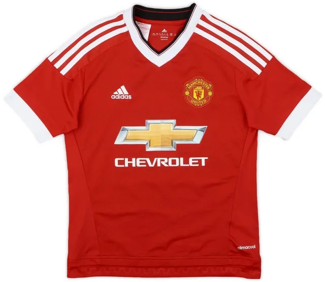 adidas 2015-16 Manchester United Home Shirt - 9/10 - (M.Boys)