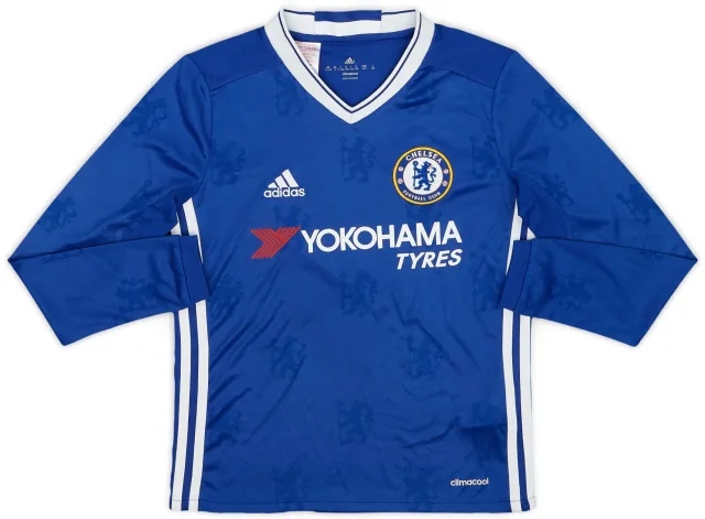 adidas 2016-17 Chelsea Home L/S Shirt - 6/10 - (S.Boys)