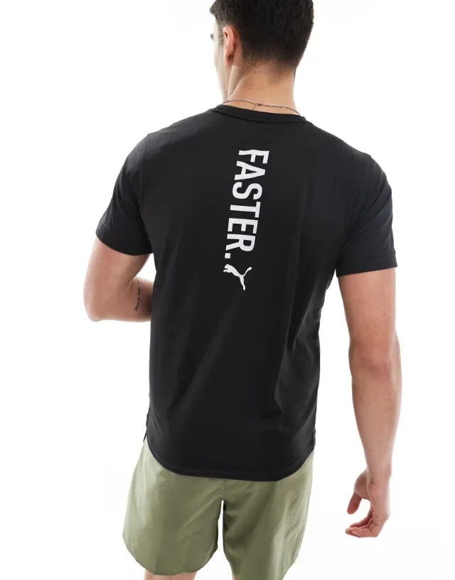 Puma 'Faster' Graphic T-Shirt In Black