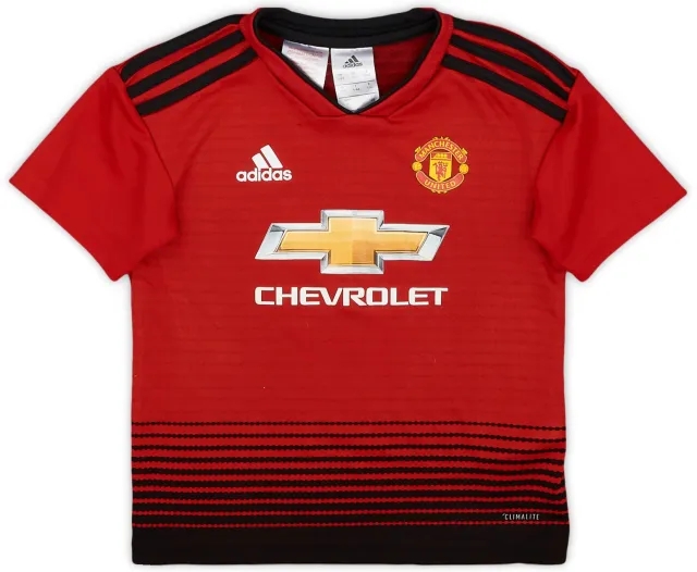 adidas 2018-19 Manchester United Home Shirt - 8/10 - (5-6 Years)