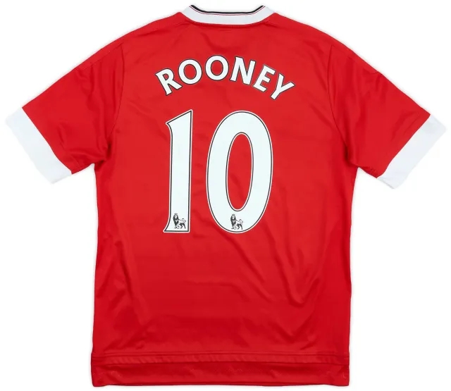 adidas 2015-16 Manchester United Home Shirt Rooney #10 - 6/10 - (XL.Boys)
