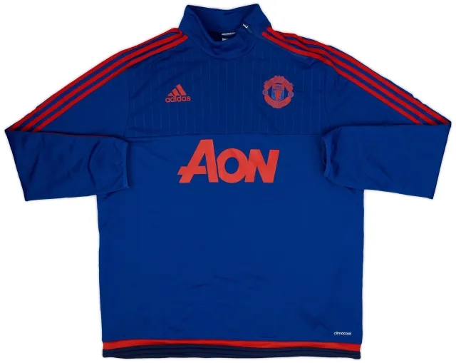 2015-16 Manchester United adidas 1/4 Zip Drill Top - 8/10 - (XL)