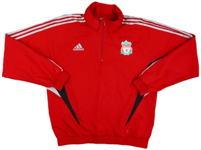 2008-09 Liverpool adidas 1/4 Zip Hooded Rain Jacket - 8/10 - (L/XL)
