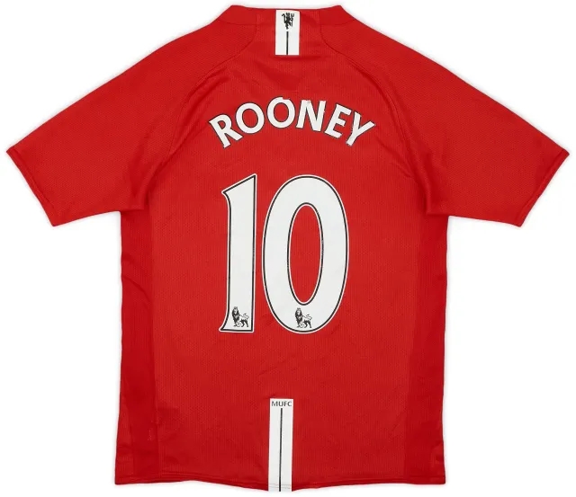 Nike 2007-09 Manchester United Home Shirt Rooney #10 - 5/10 - (XL.Boys)