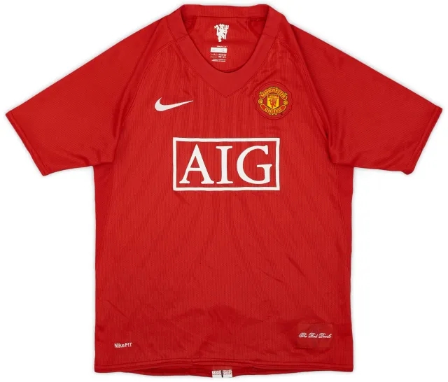 Nike 2007-09 Manchester United Home Shirt - 8/10 - (L.Boys)
