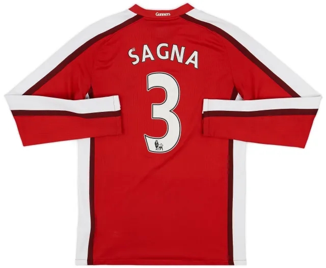 Nike 2008-10 Arsenal Home L/S Shirt Sagna #3 - 6/10 - (S)