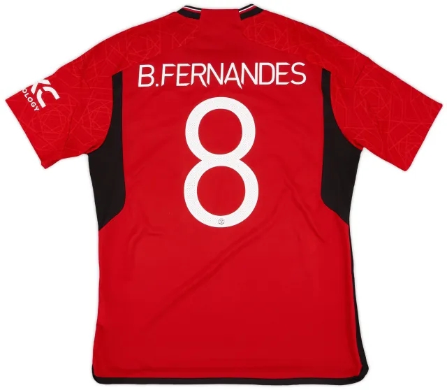 adidas 2023-24 Manchester United Home Shirt B.Fernandes #8 - 9/10 - (L)