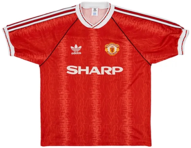 adidas 1990-92 Manchester United Home Shirt - 8/10 - (L)