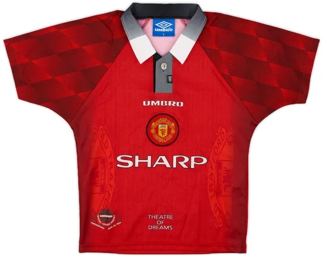Umbro 1996-98 Manchester United Home Shirt - 10/10 - (S.Boys)