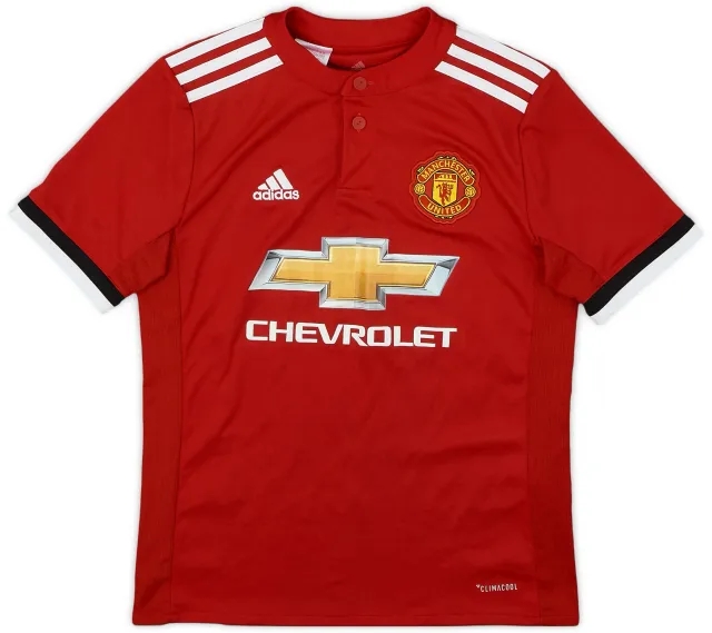 adidas 2017-18 Manchester United Home Shirt - 8/10 - (M.Boys)