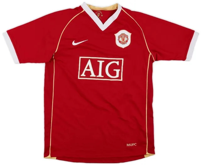 Nike 2006-07 Manchester United Home Shirt - 8/10 - (L.Boys)