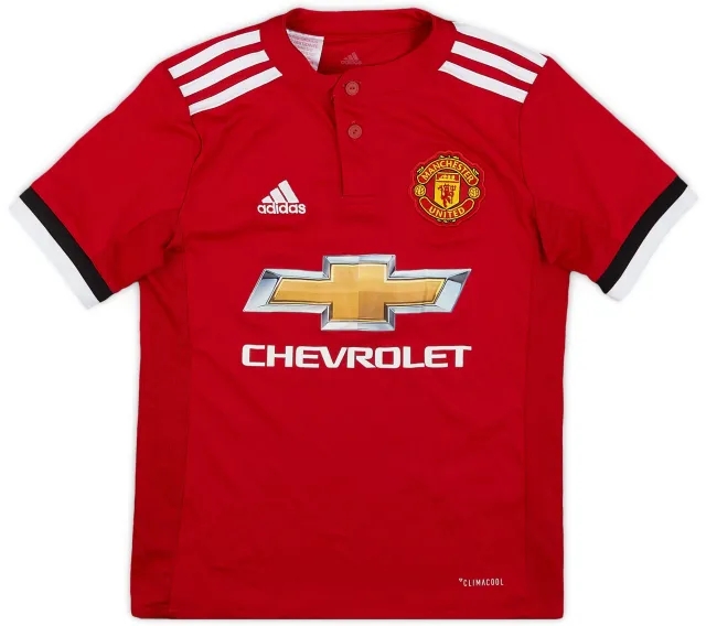 adidas 2017-18 Manchester United Home Shirt - 9/10 - (S.Boys)