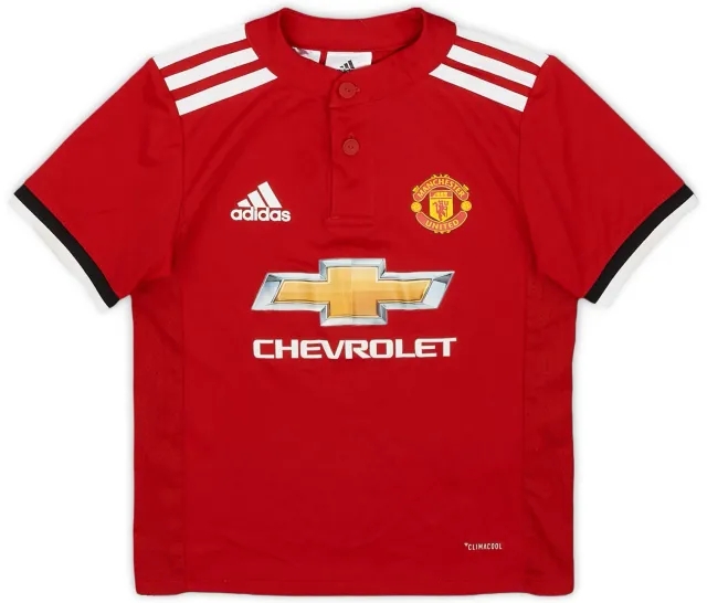 adidas 2017-18 Manchester United Home Shirt - 9/10 - (4-5 Years)