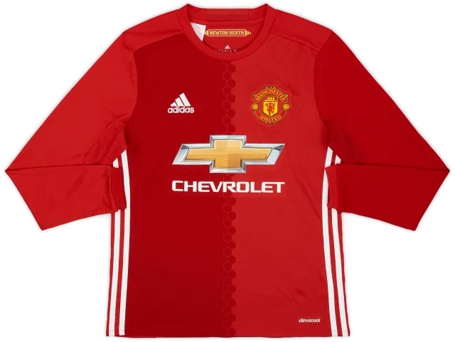 adidas 2016-17 Manchester United Home L/S Shirt - 9/10 - (L.Boys)