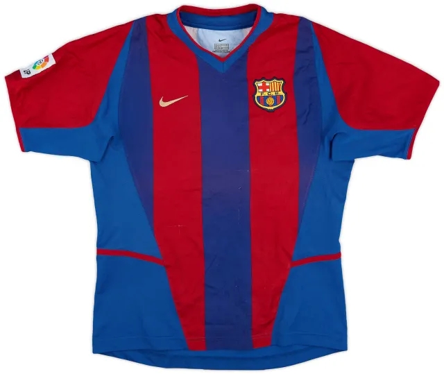 Nike 2002-03 Barcelona Home Shirt - 8/10 - (L.Boys)