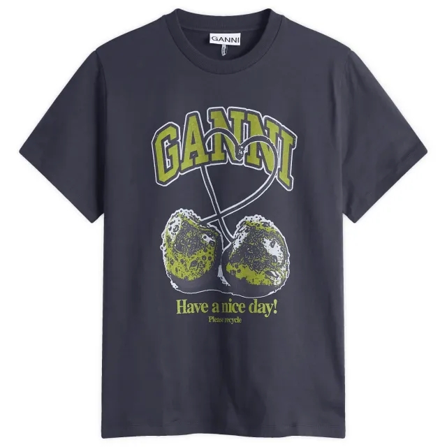 GANNI Women's Cherry Relaxed T-Shirt Phantom