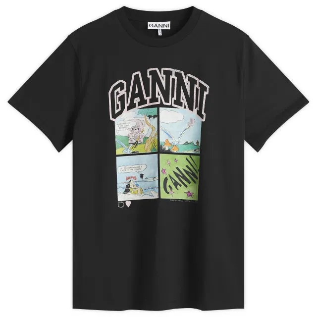 GANNI Women's BD Teddy Relaxed T-Shirt Phantom