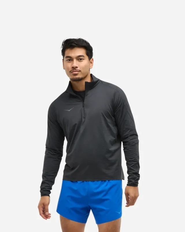 Hoka One One HOKA Men's GlideTech Quarter Zip Jacket in Black