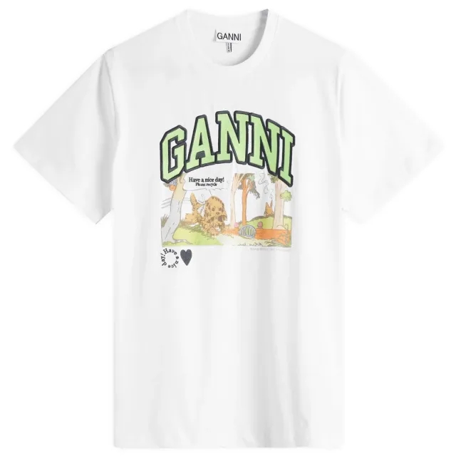 GANNI Women's Poppy C Relaxed T-Shirt Bright White