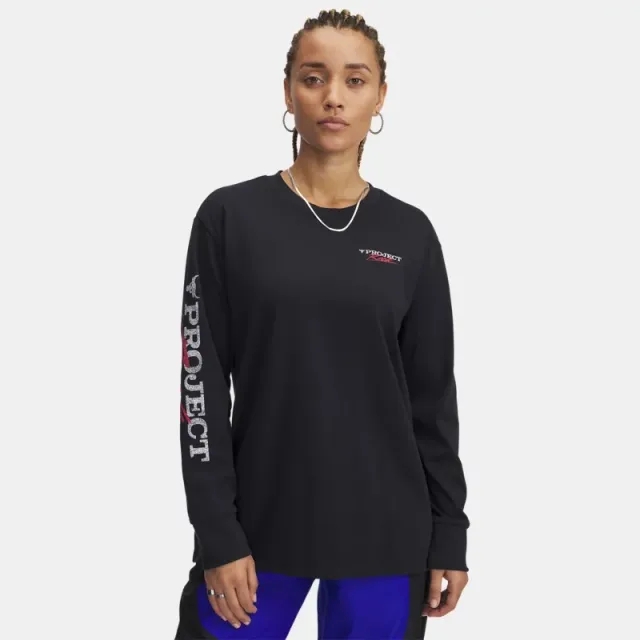 Under Armour Women's Project Rock Campus Long Sleeve Black / White XS